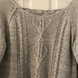 Lucky Brand sweater with crocheted back